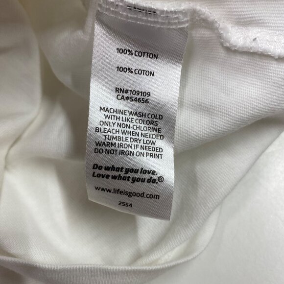 Life Is Good Womens Peace Love Beach White Crusher Tee S Cotton - Picture 8 of 8